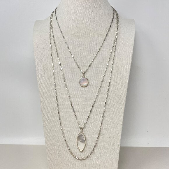 Stella & Dot‎ Aurelia Mother Of Pearl Necklace Set Convertible Reversible - Picture 1 of 11